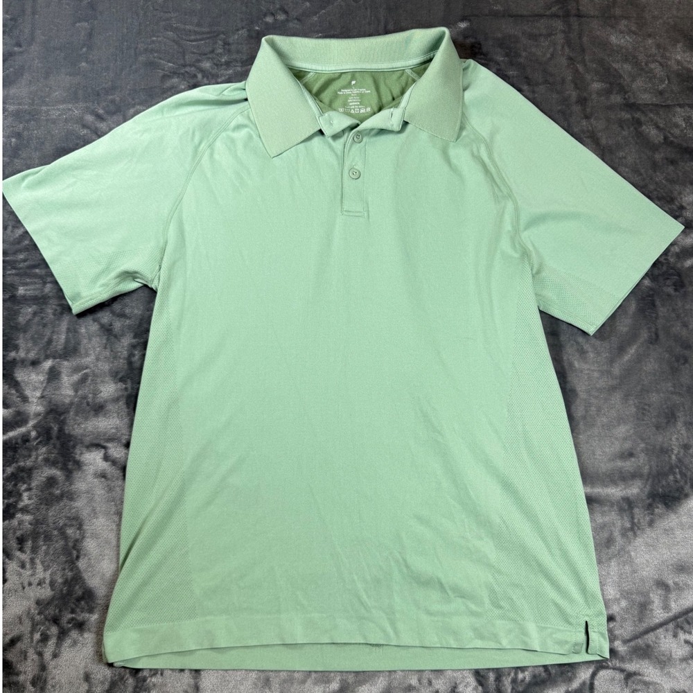 Fabletics Mens Golf Polo Large Shirt Sage Green Athletic Training Gym Activewear